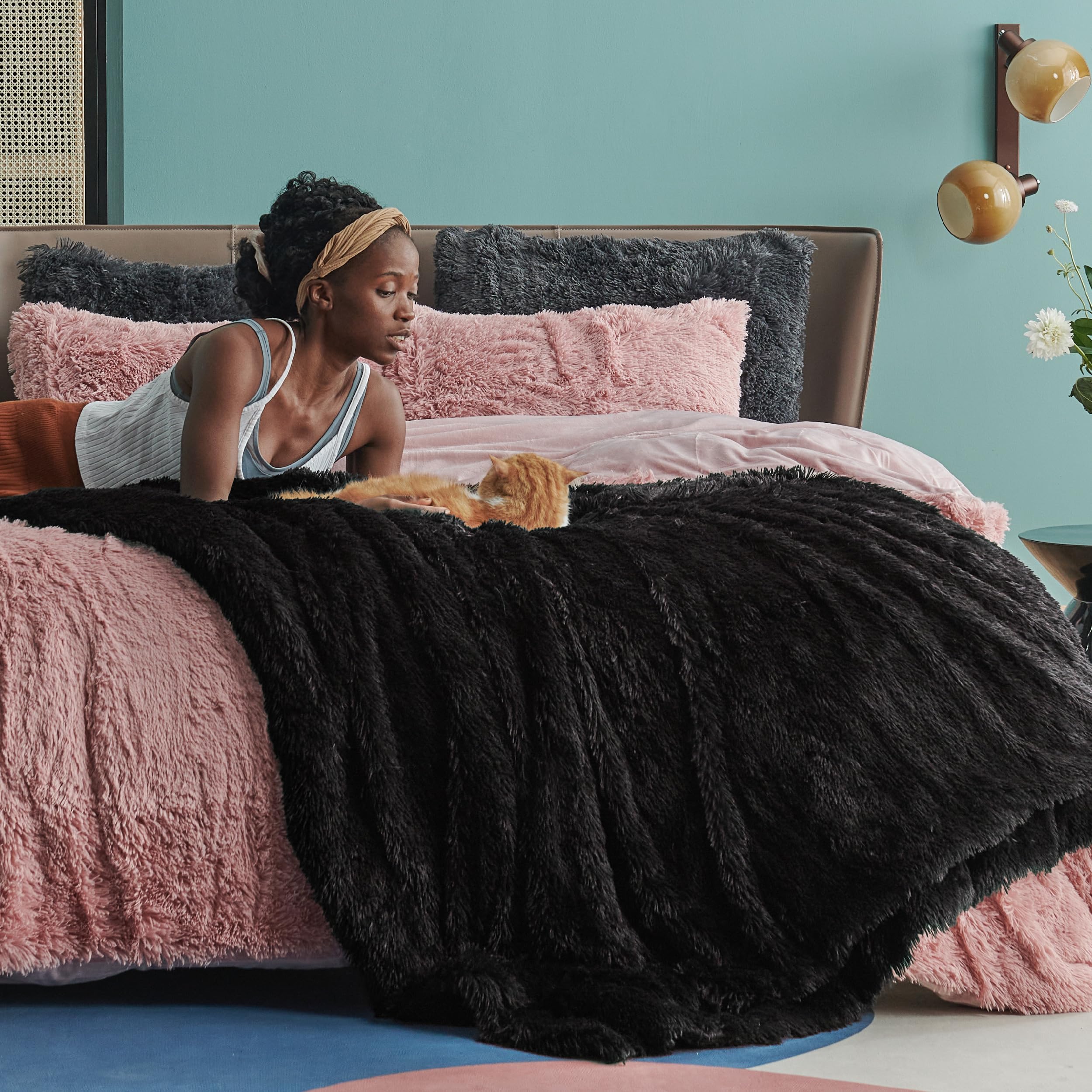 Bedsure blanket on sofa in living room showing comfort for family lounging