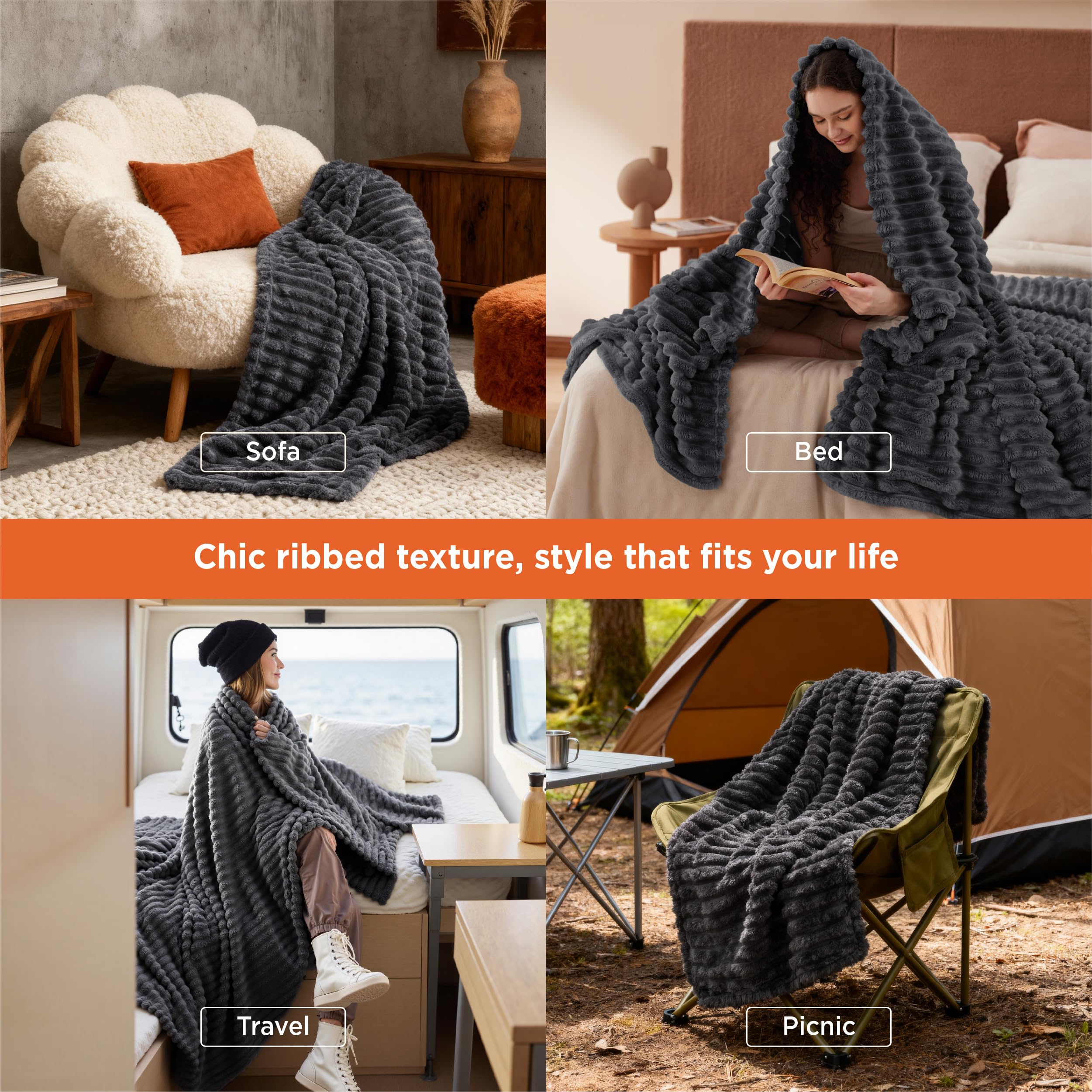 Bedsure neatly folded throw showing compact storage and tidy presentation