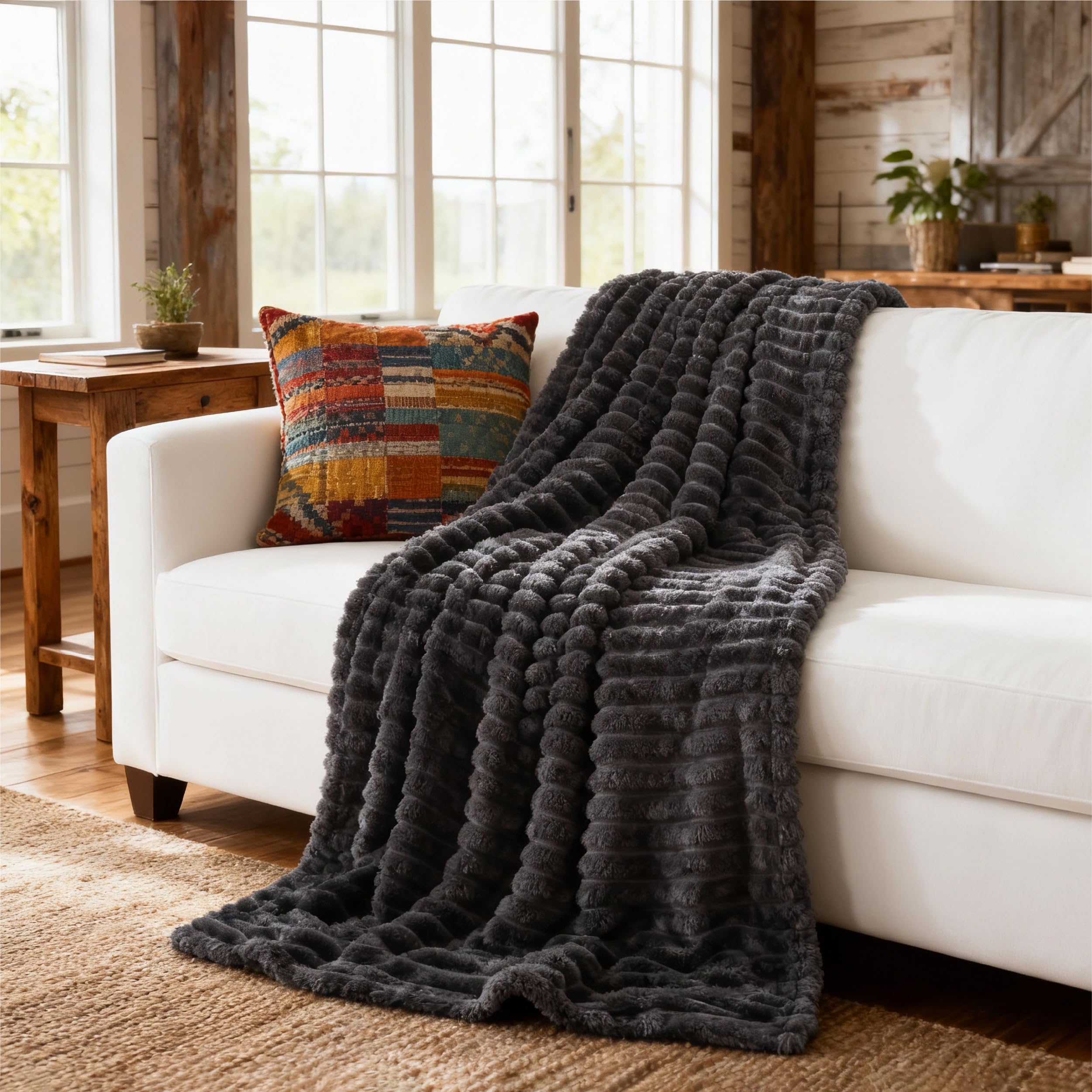 Bedsure throw in washing machine showing machine-washable convenience