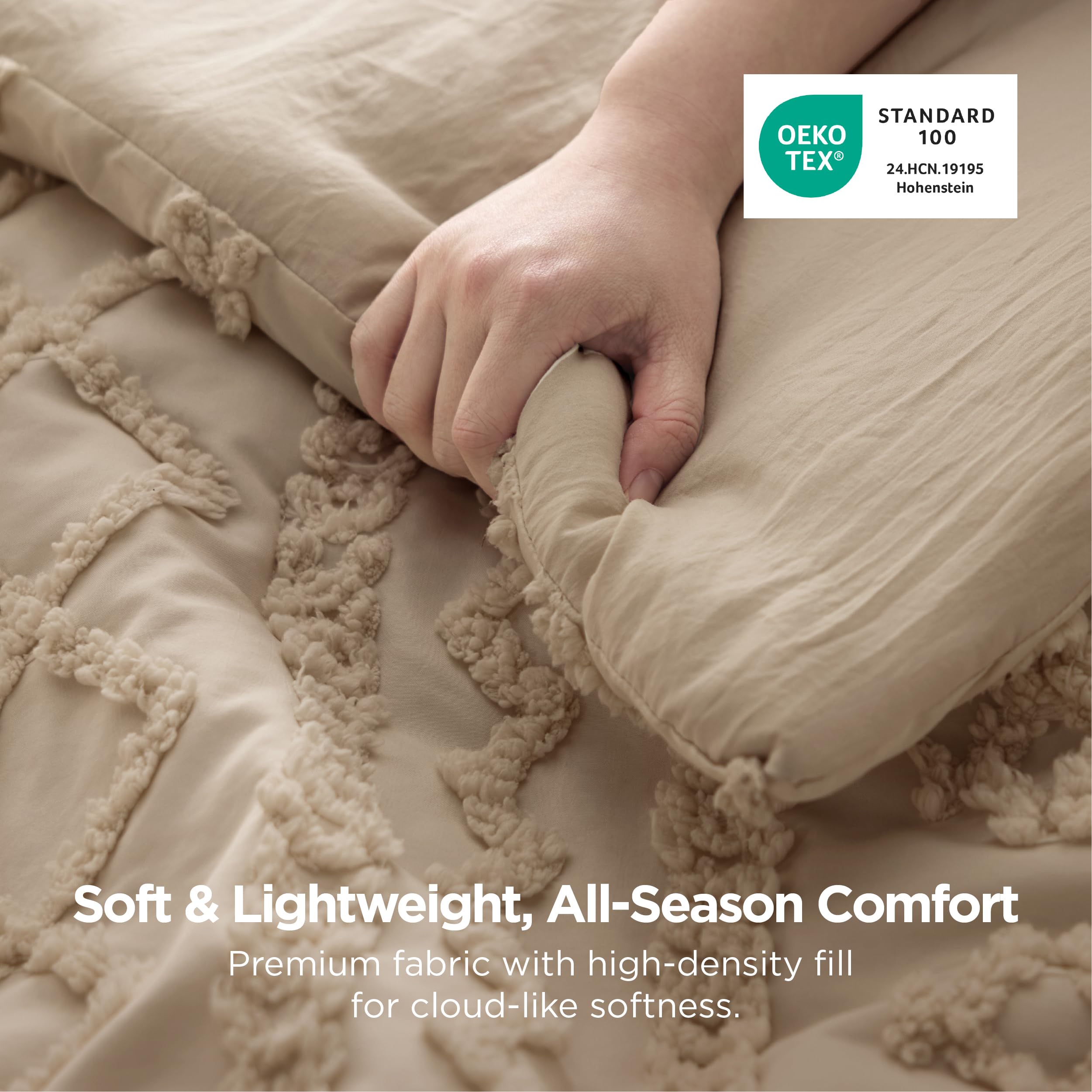 Bedsure soft jacquard texture closeup for quiet, comfortable touch