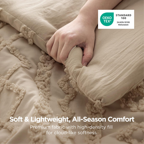 Bedsure soft jacquard texture closeup for quiet, comfortable touch