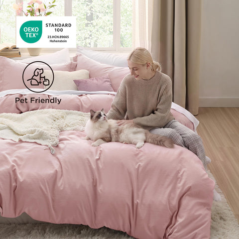 Bedsure staged bedroom lifestyle with duvet cover creating a relaxed cozy atmosphere