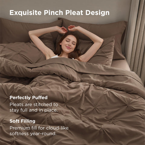 Bedsure pinch-pleat stitching detail highlighting refined decorative texture