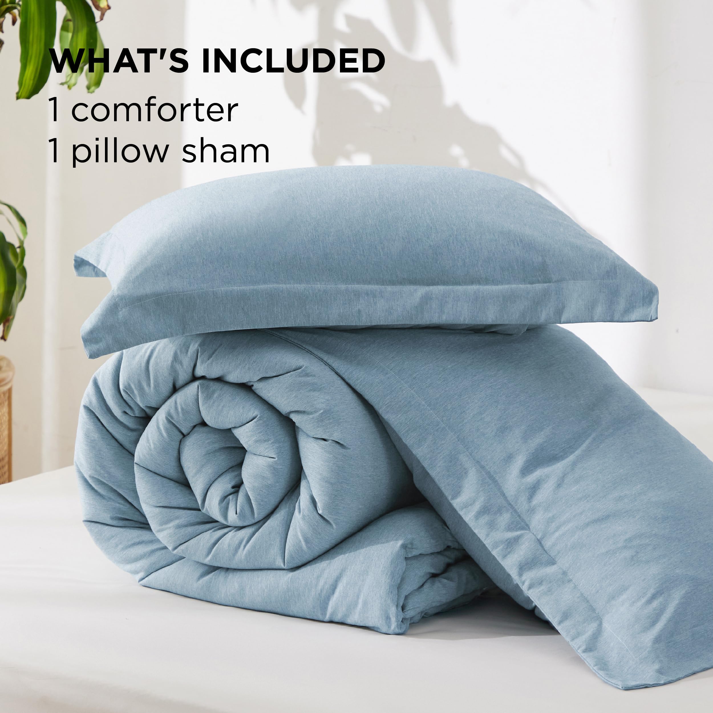 Bedsure comforter beside a ruler showing twin size scale fit