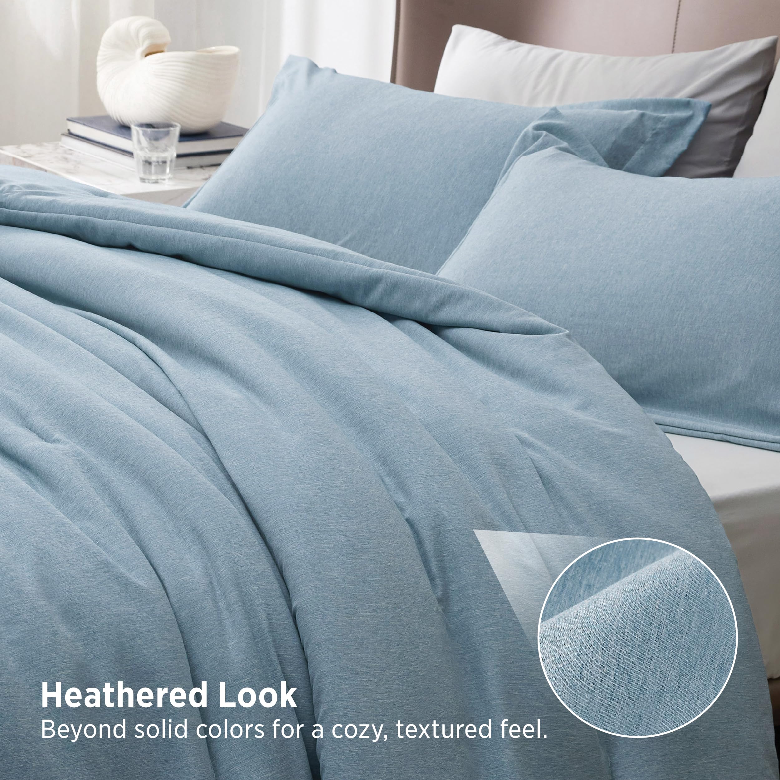 Bedsure side profile showing lightweight loft and balanced warmth