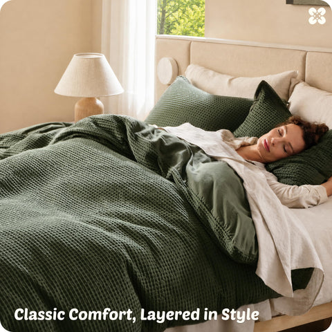 Bedsure styled bedroom scene demonstrating cozy, modern aesthetic