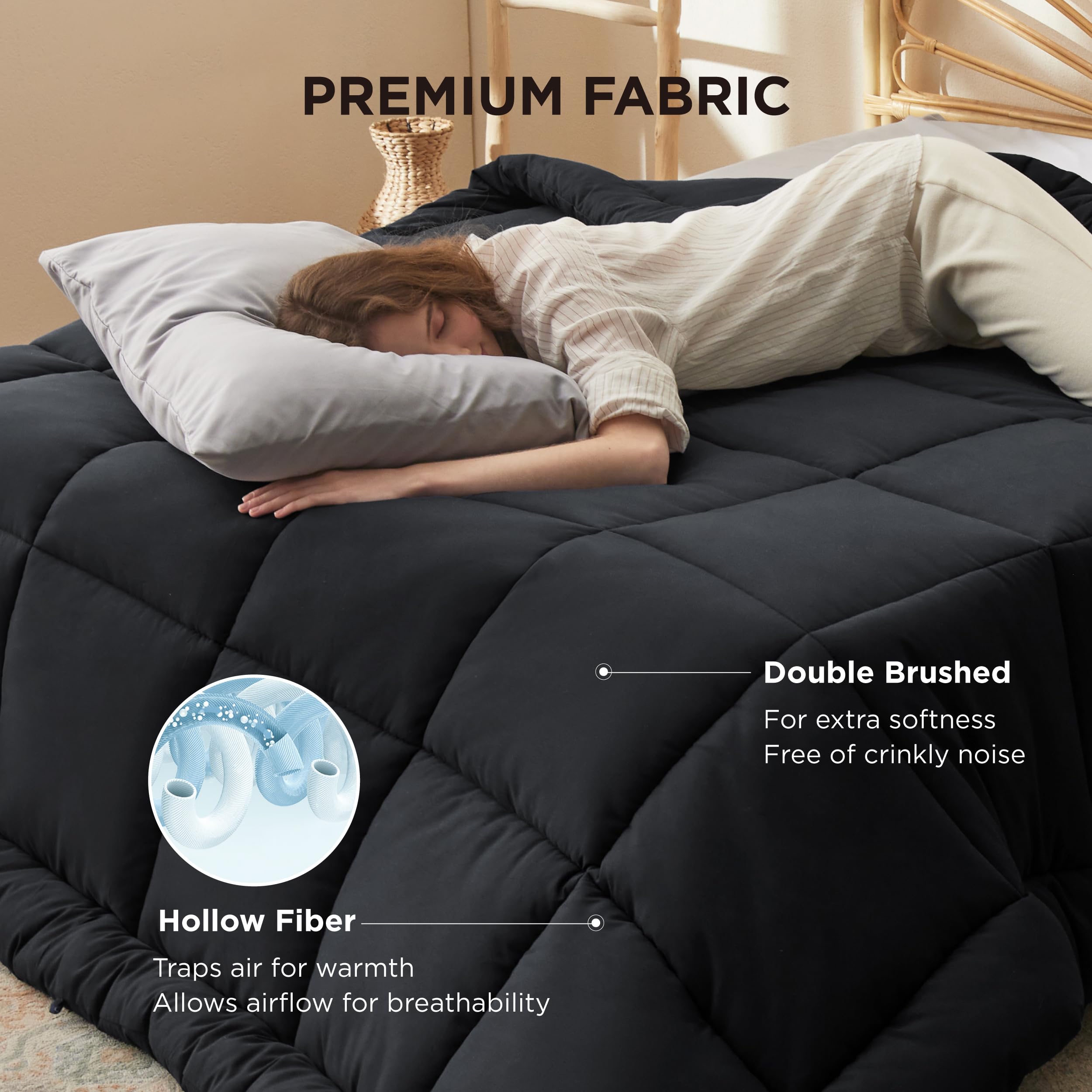 Bedsure comforter tab attachment closeup for secure duvet fastening