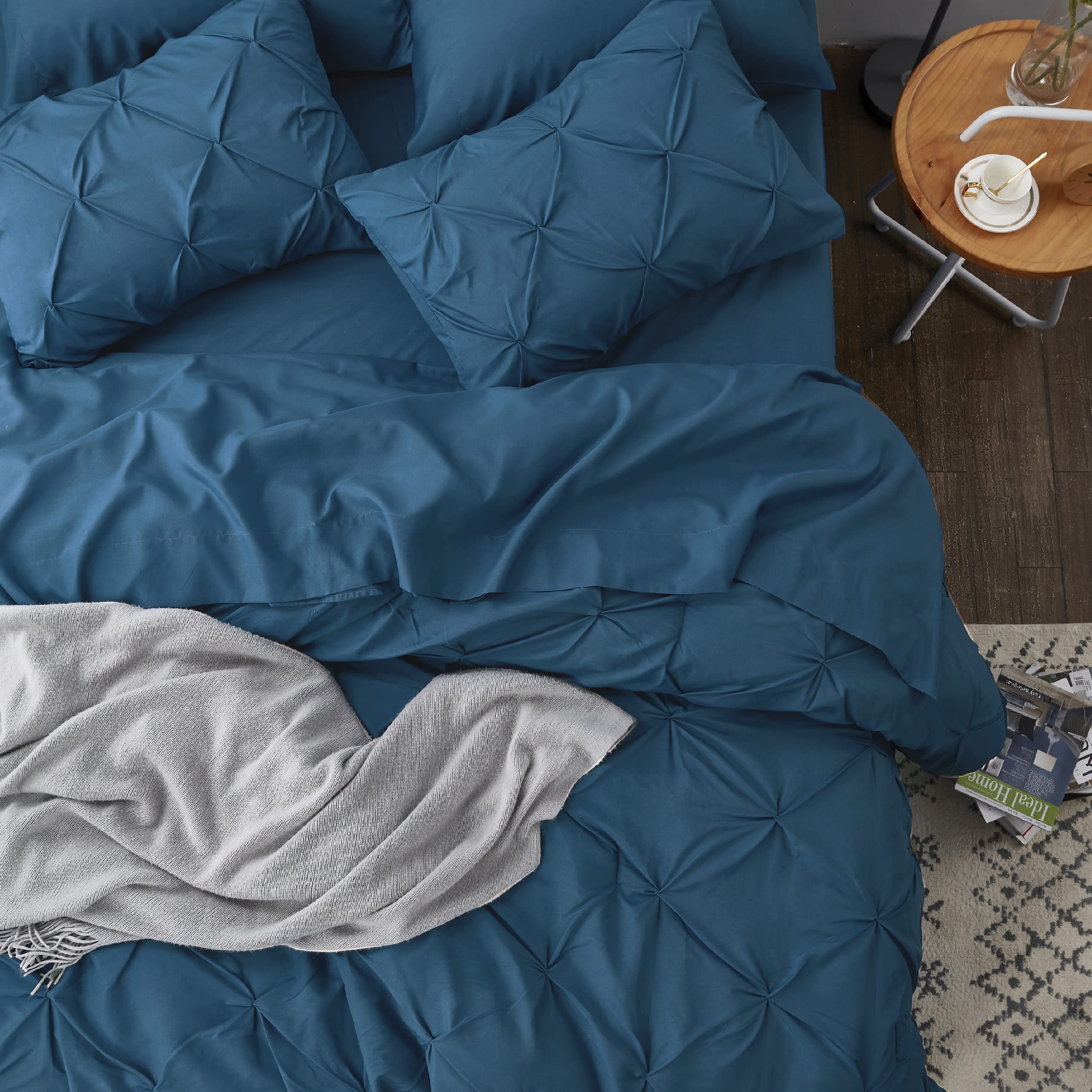 Bedsure bedroom styled scene showing teal set elevating room decor