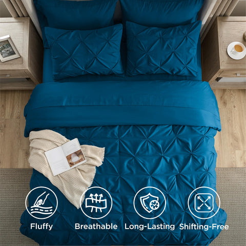 Bedsure comforter loft shot showing plush down-alternative fill and cozy warmth