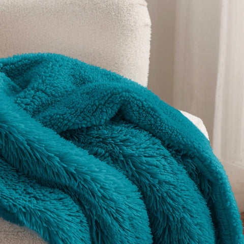 Bedsure draped on sofa showing stylish accent and cozy lounging benefit