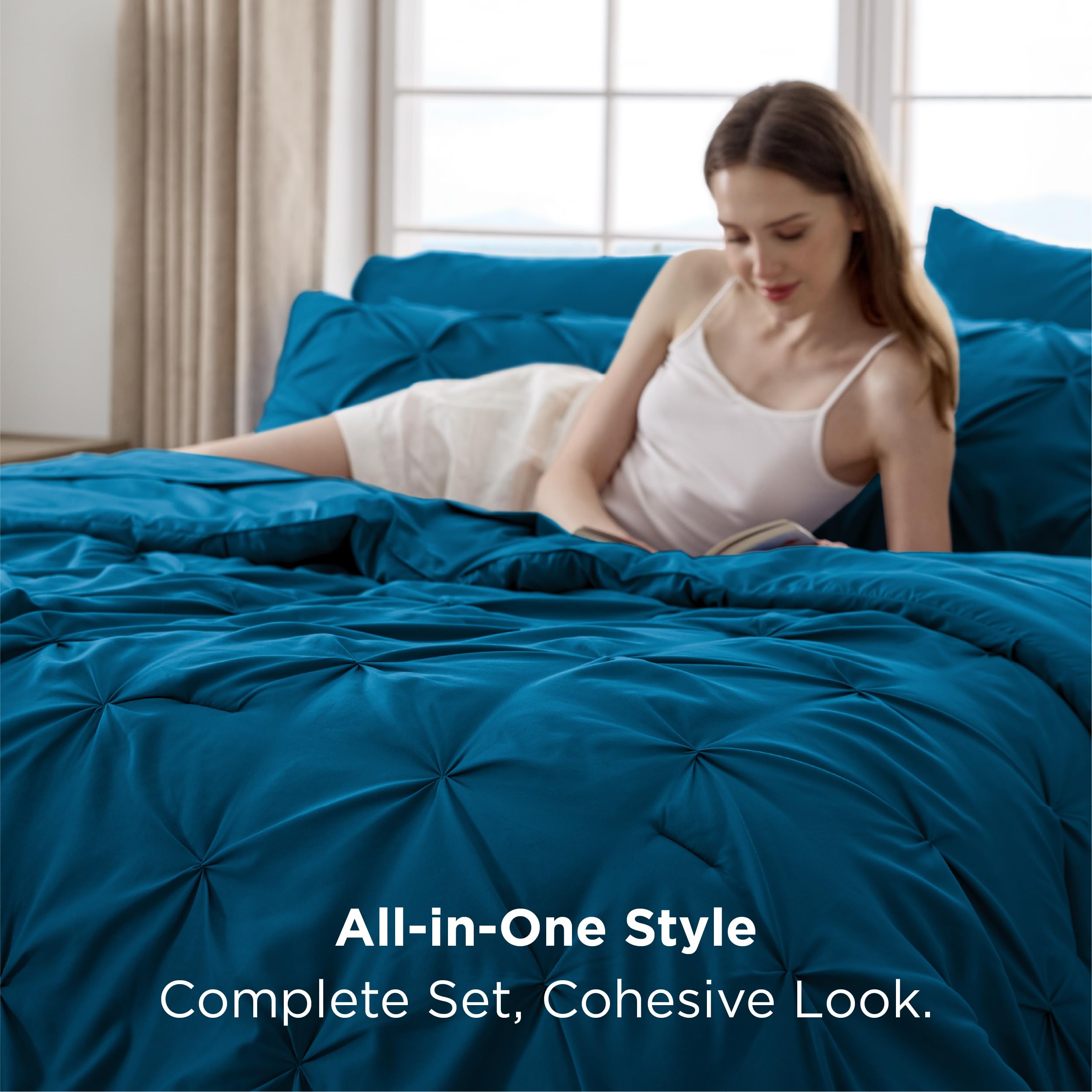 Bedsure brushed microfiber texture close-up showing soft touch and durable weave