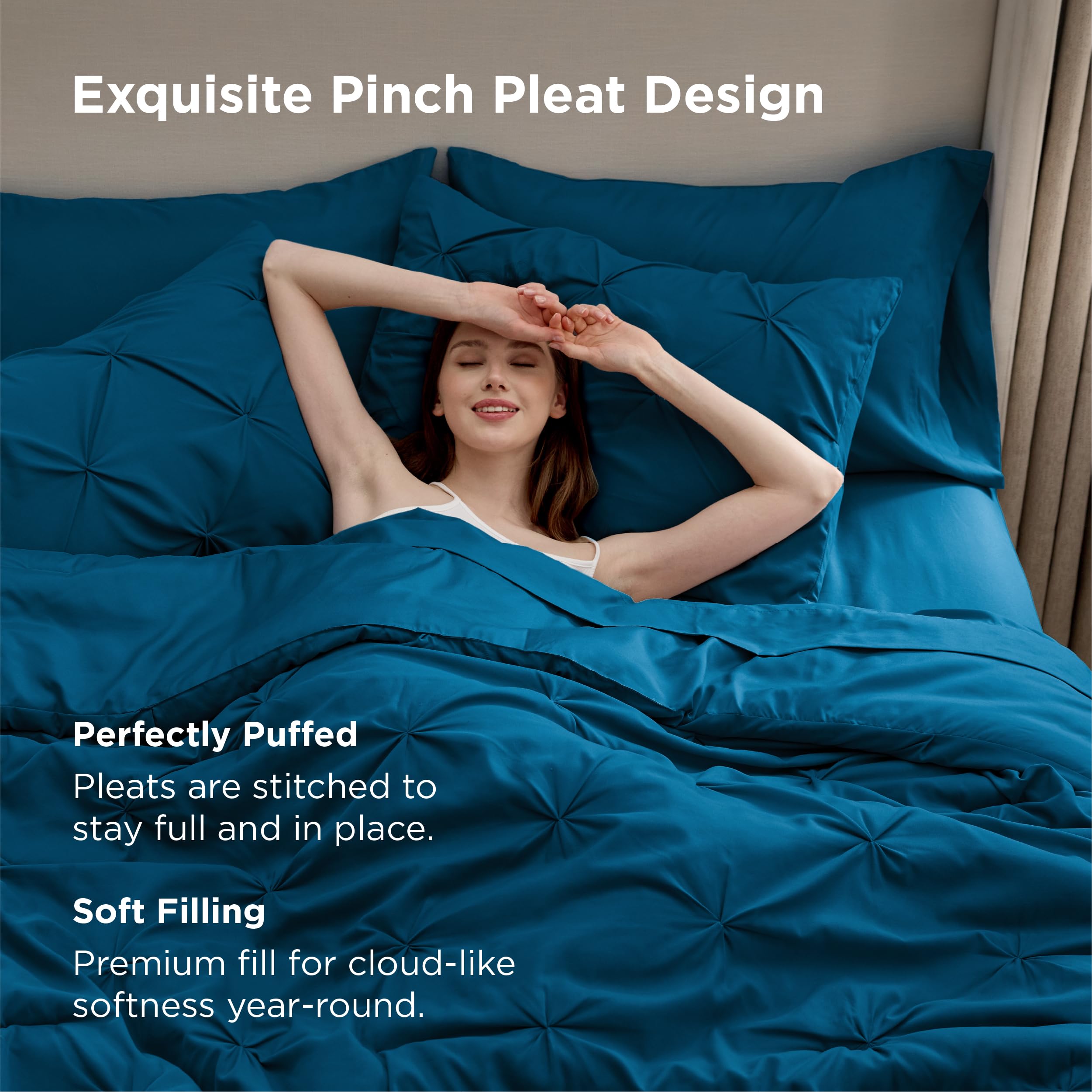 Bedsure sheet fabric texture showing brushed microfiber softness and low-noise benefit