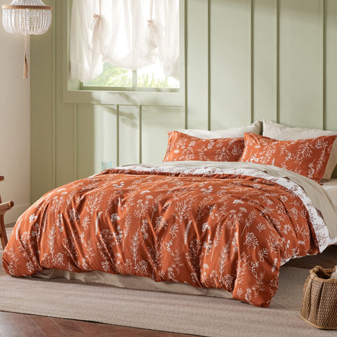 Bedsure terracotta comforter reverse solid side for easy style switching