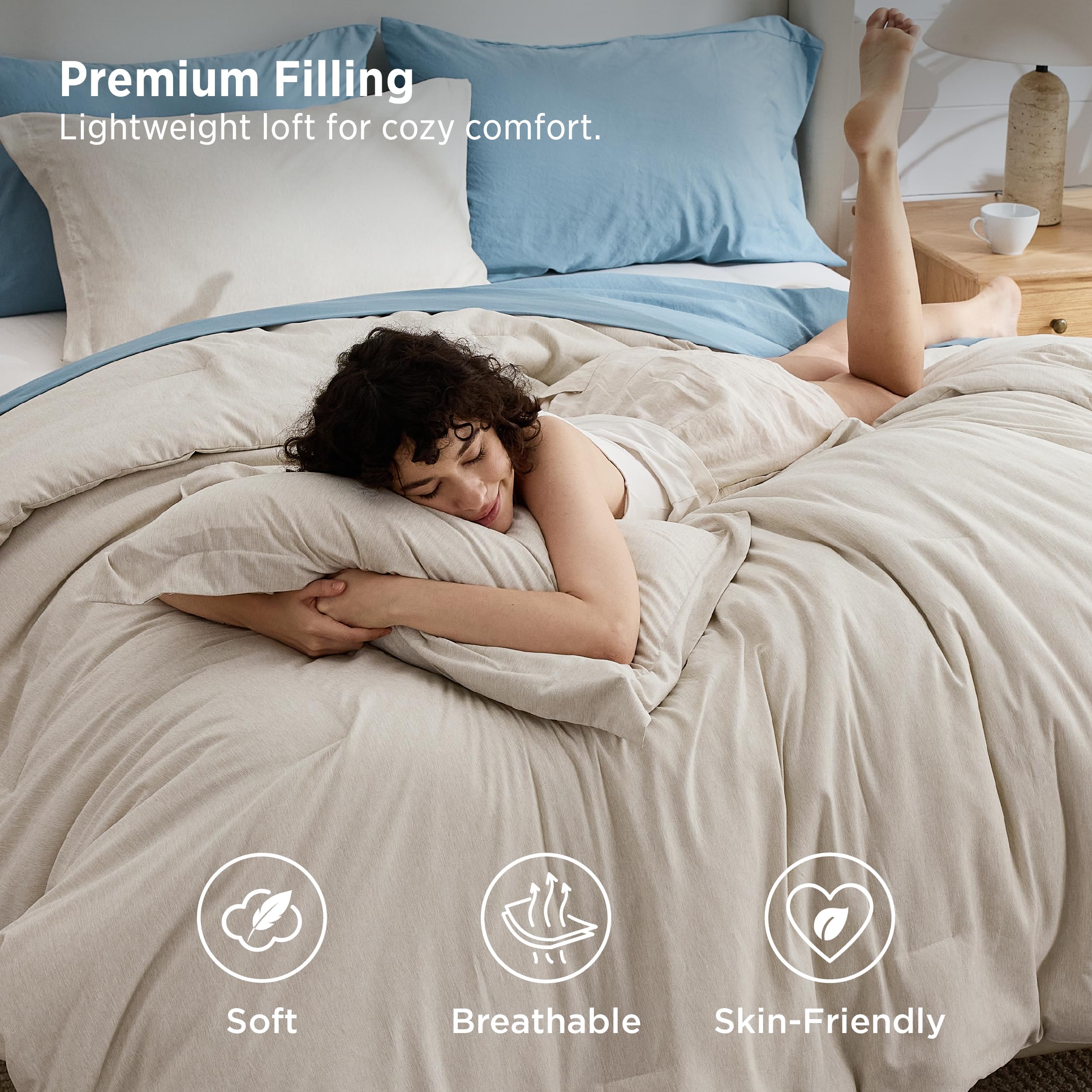Bedsure close-up of brushed microfiber texture highlighting plush feel and warmth