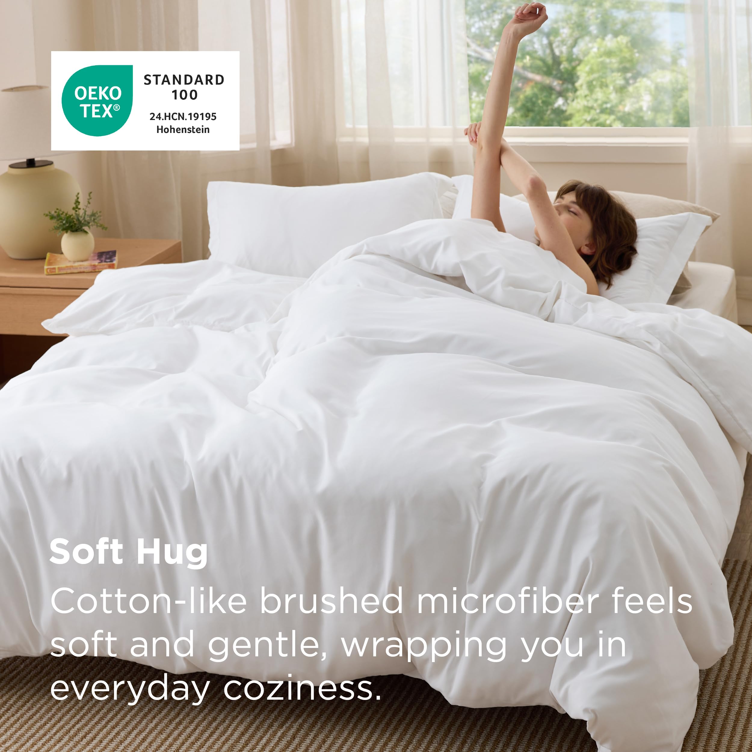 Bedsure close-up of double-brushed texture highlighting soft, cozy fabric feel