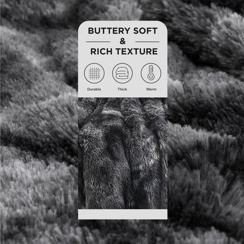 Bedsure close-up of faux fur pile highlights plush texture benefit