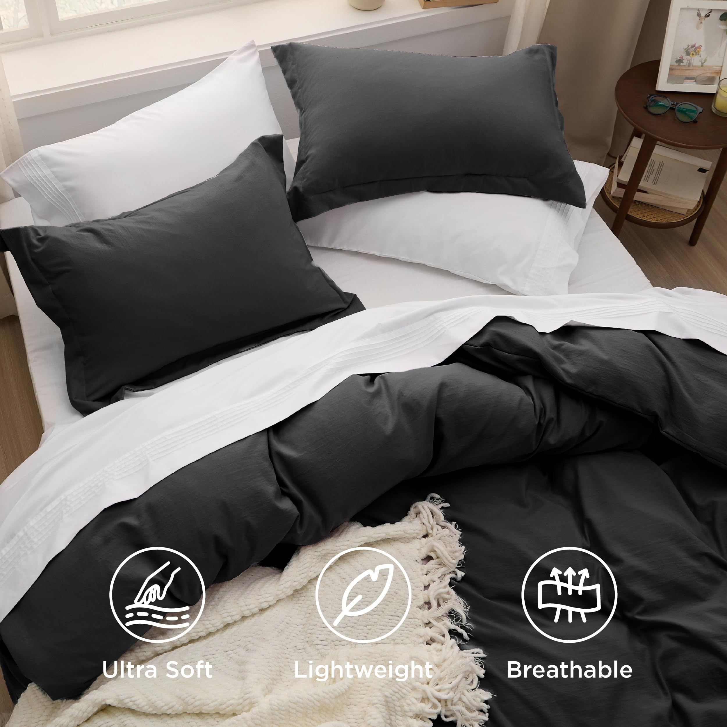Bedsure microfiber texture close-up highlighting soft, breathable finish