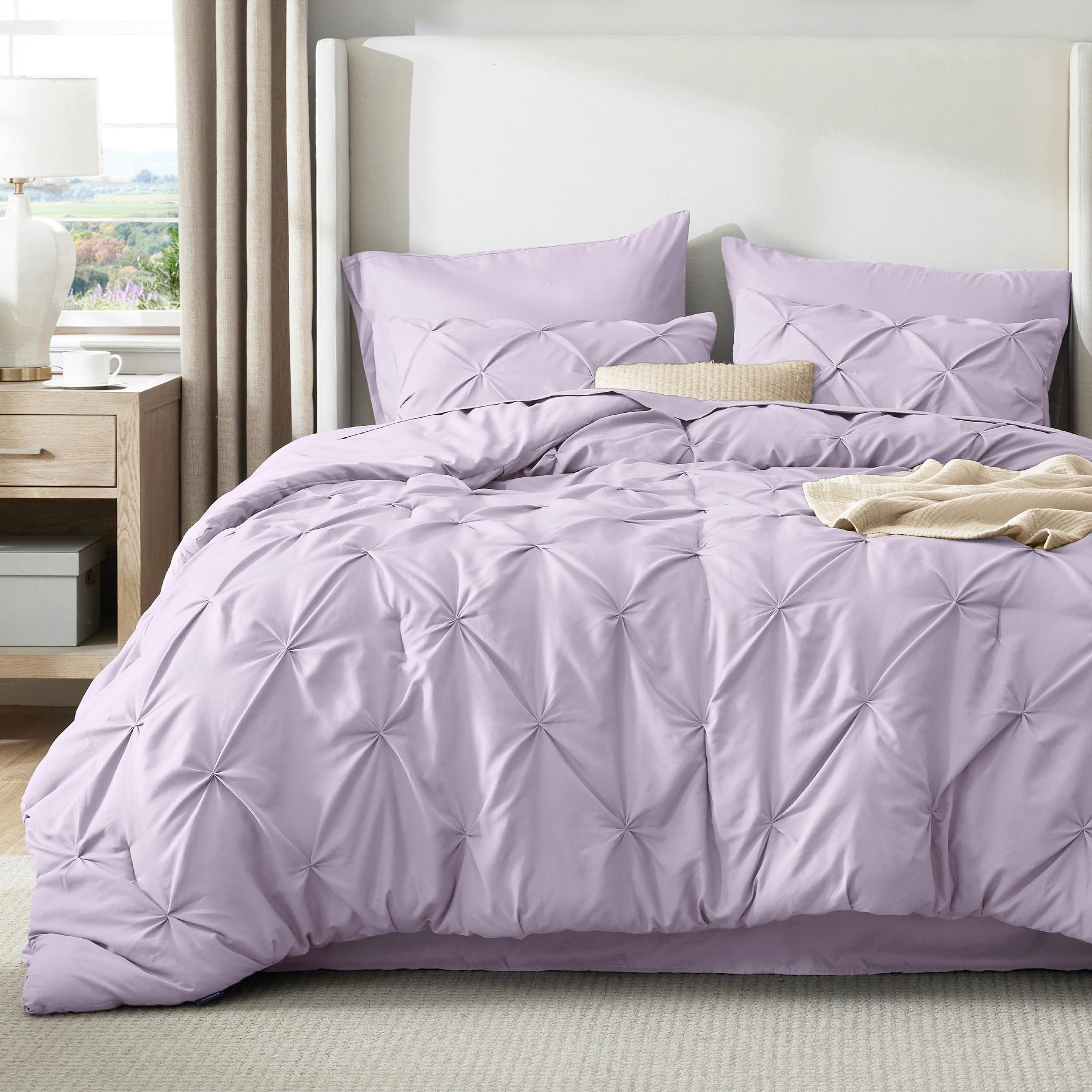 Bedsure microfiber texture close-up highlighting soft brushed fabric for quieter sleep