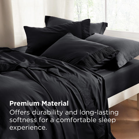 Bedsure fabric texture closeup showing brushed microfiber softness and breathability