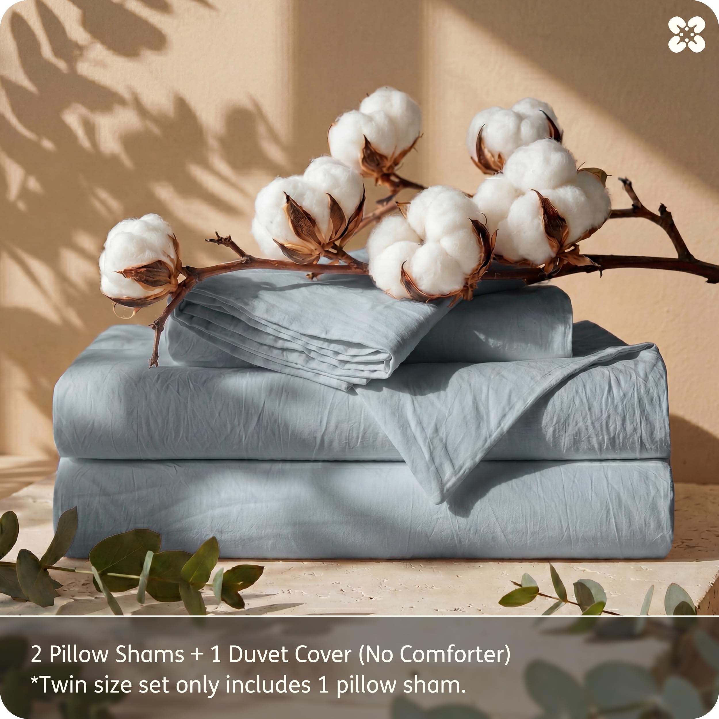 Bedsure folded duvet cover texture on shelf showing prewashed softness and storage-ready