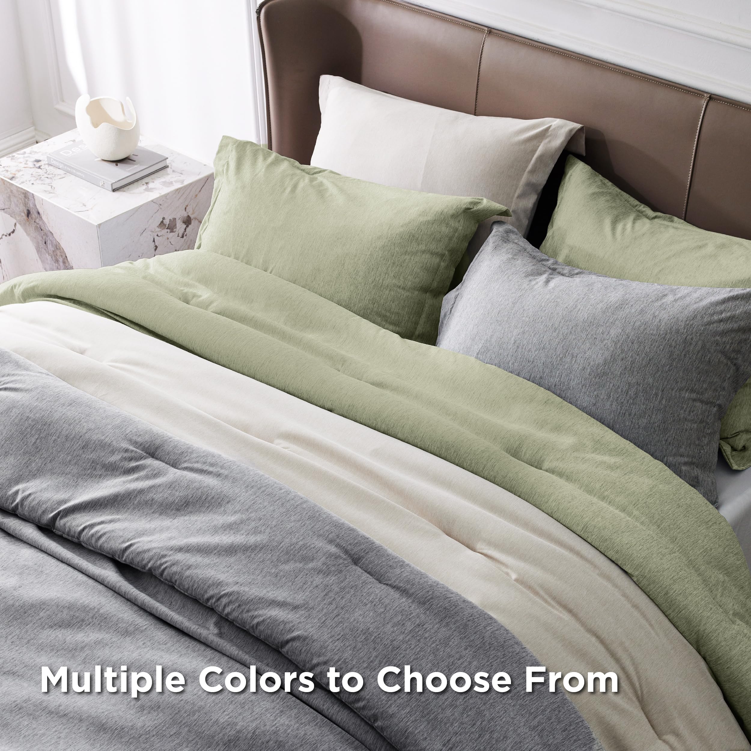 Bedsure heathered texture close-up adding subtle visual depth to bedding
