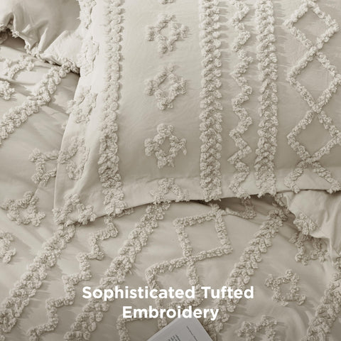 Bedsure jacquard texture closeup revealing linen-like tactile finish