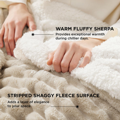 Bedsure throw draped on sofa providing warmth and a decorative neutral accent