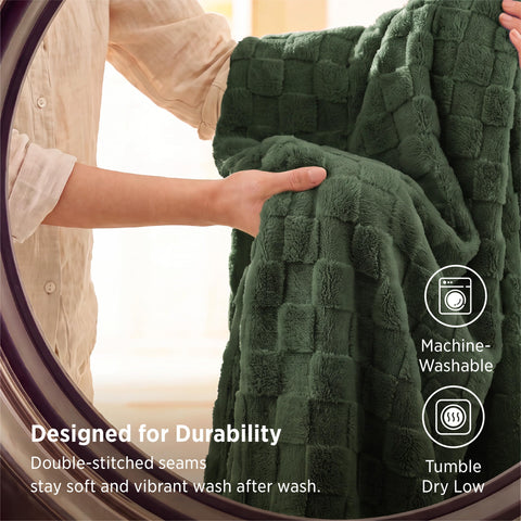 Bedsure throw draped on couch showing versatile use and cozy lounging benefit