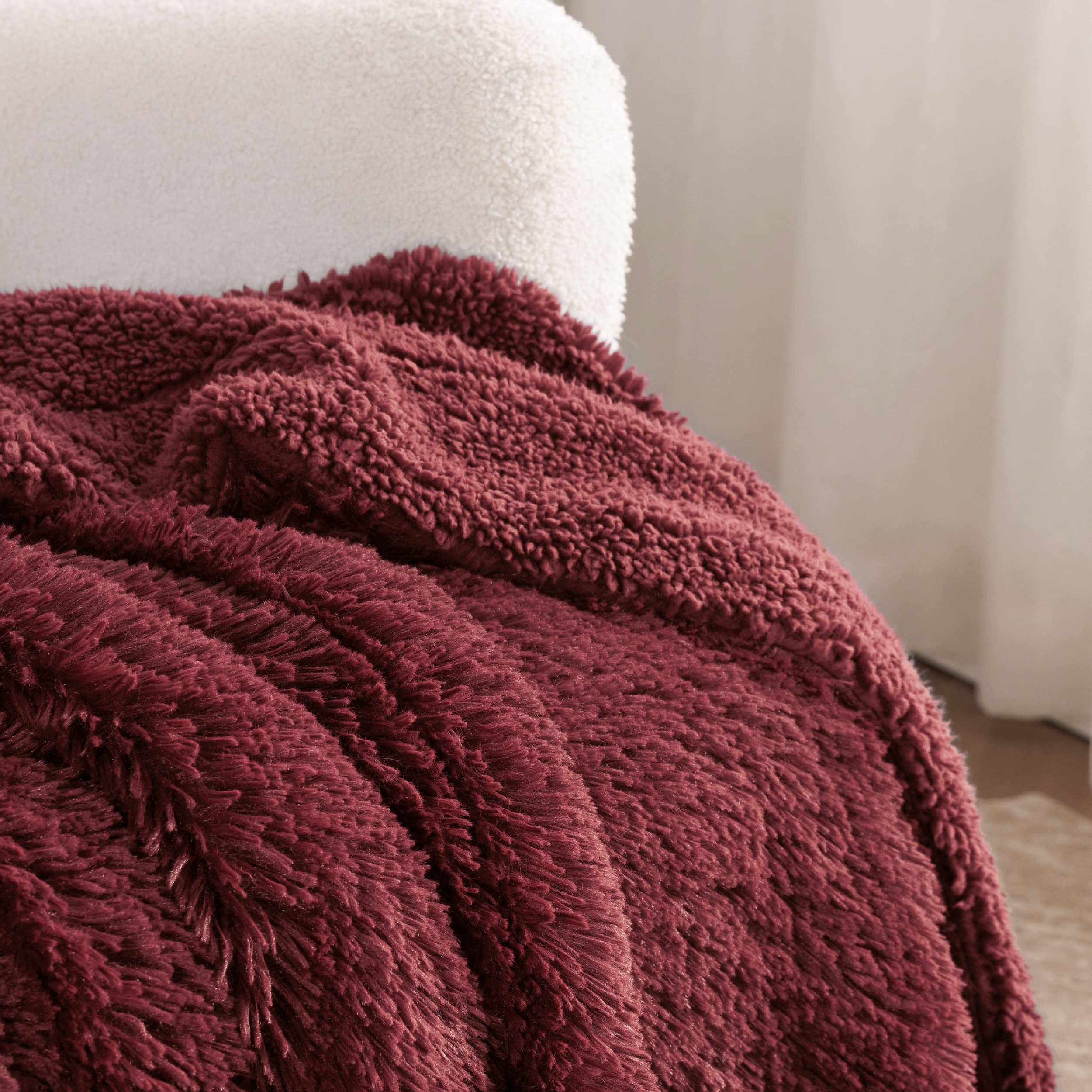 Bedsure throw draped on sofa adding warm decor accent