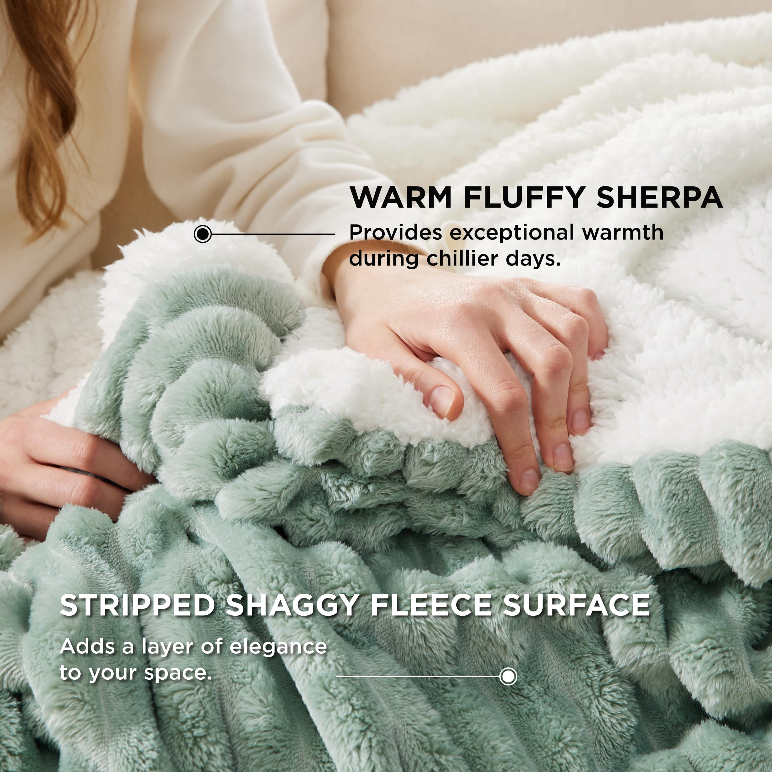 Bedsure stripe texture detail close-up showing refined finish and comfort