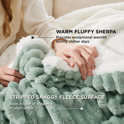 Bedsure stripe texture detail close-up showing refined finish and comfort