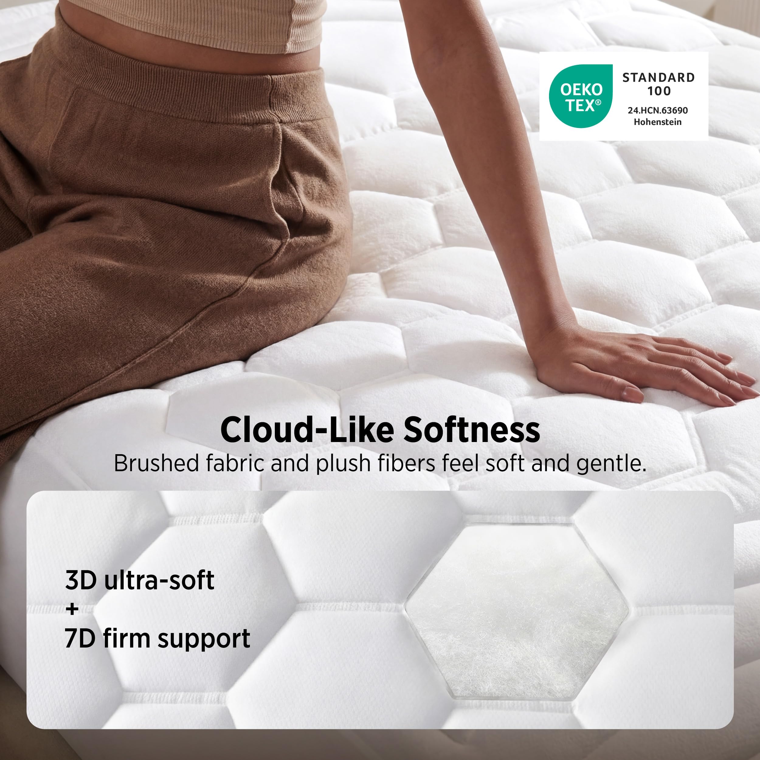 Bedsure topper on bed in bedroom scene showing comfort upgrade