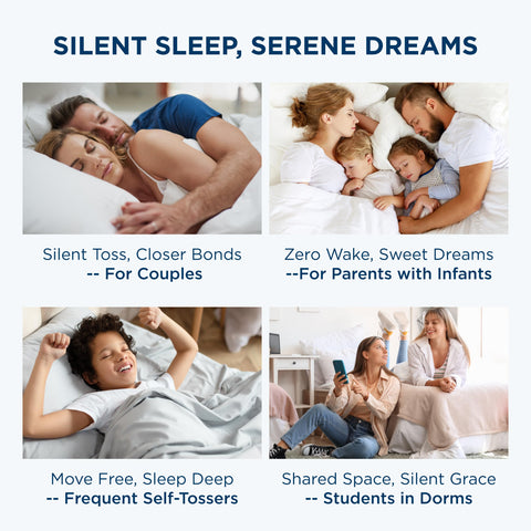 Bedsure mattress pad on a dorm bed lifestyle scene adding visible softness for everyday use
