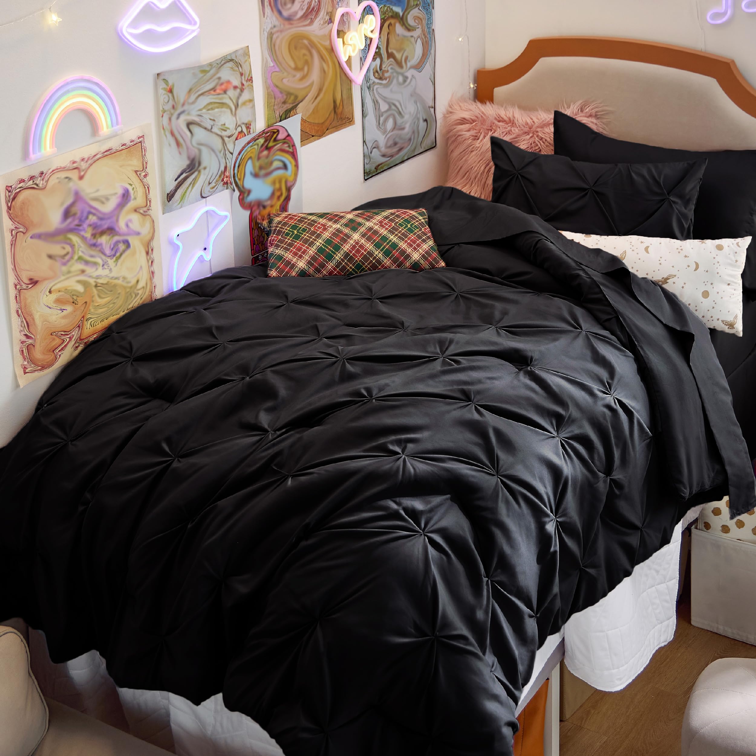Bedsure front view of packaged twin set showing complete contents and ease