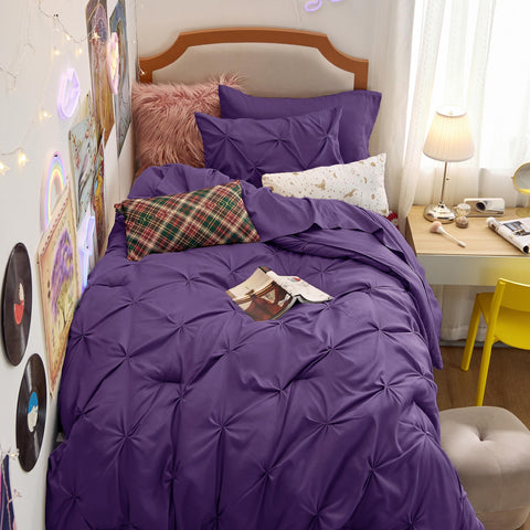 Bedsure on a dorm bed in use displays neat fit and cozy warmth
