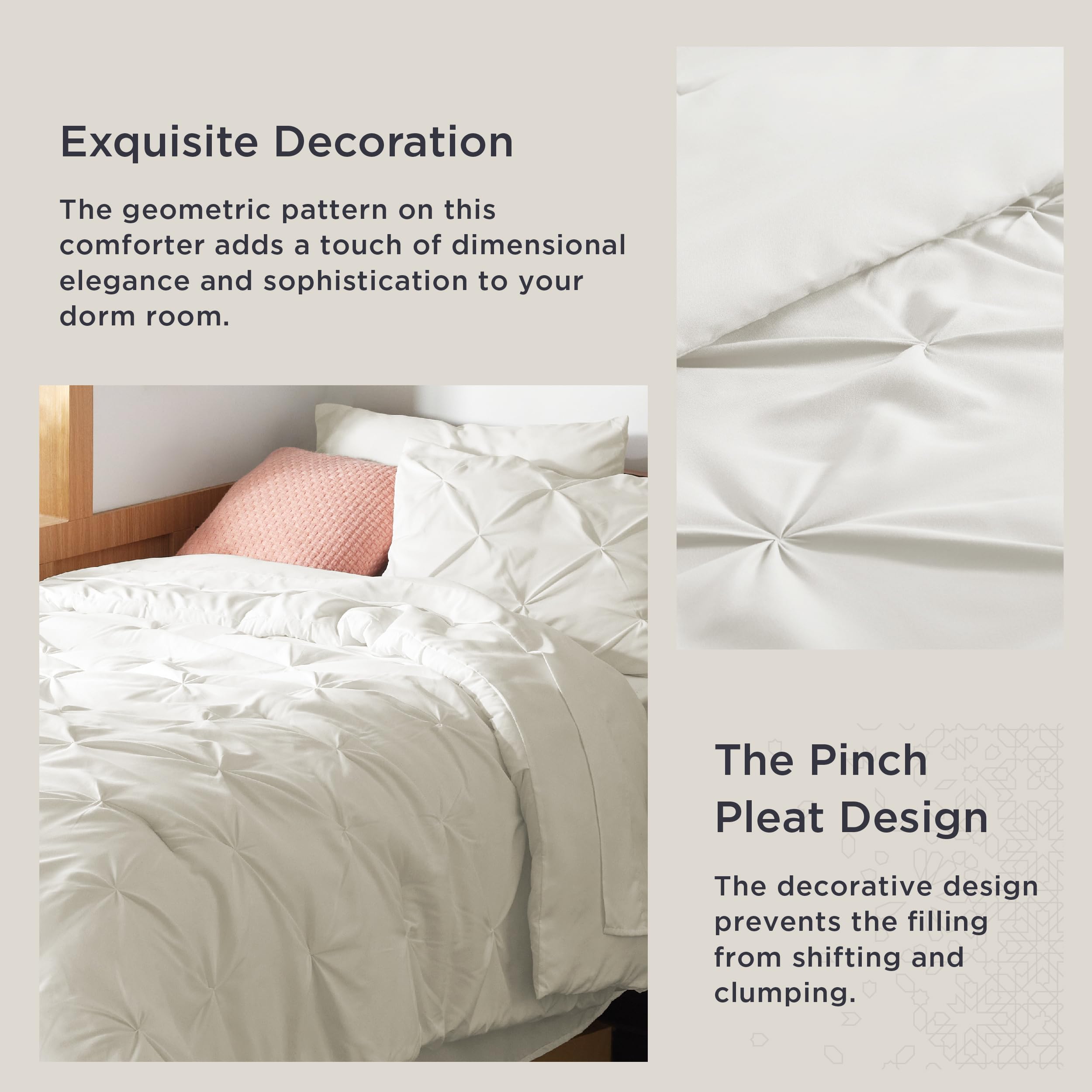 Bedsure styled on a dorm bed showing practical, stylish student setup