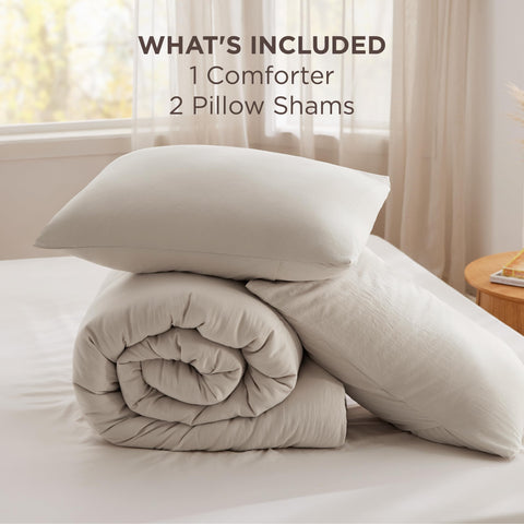 Bedsure vacuum-packed comforter being unboxed for easy setup