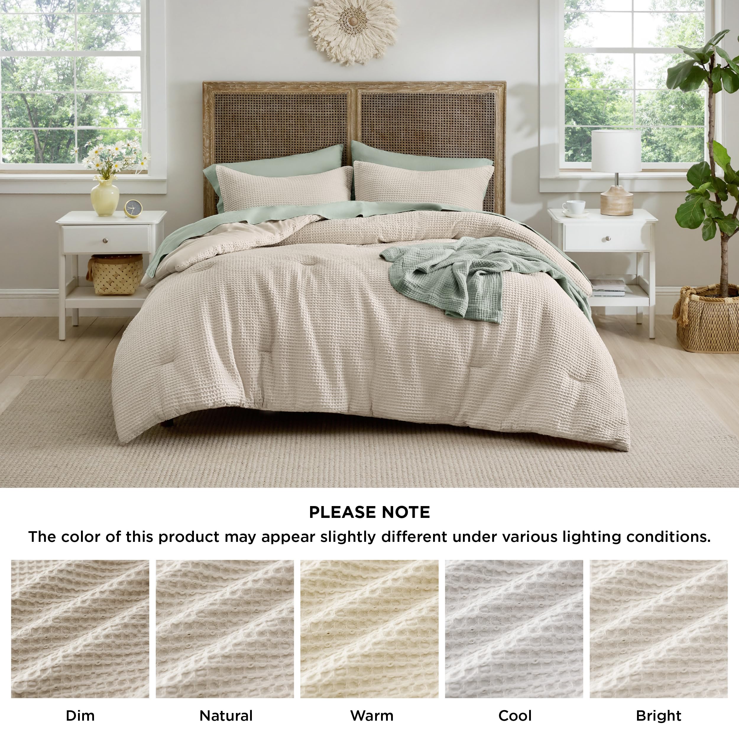 Bedsure folded comforter for storage showing easy care and compact convenience