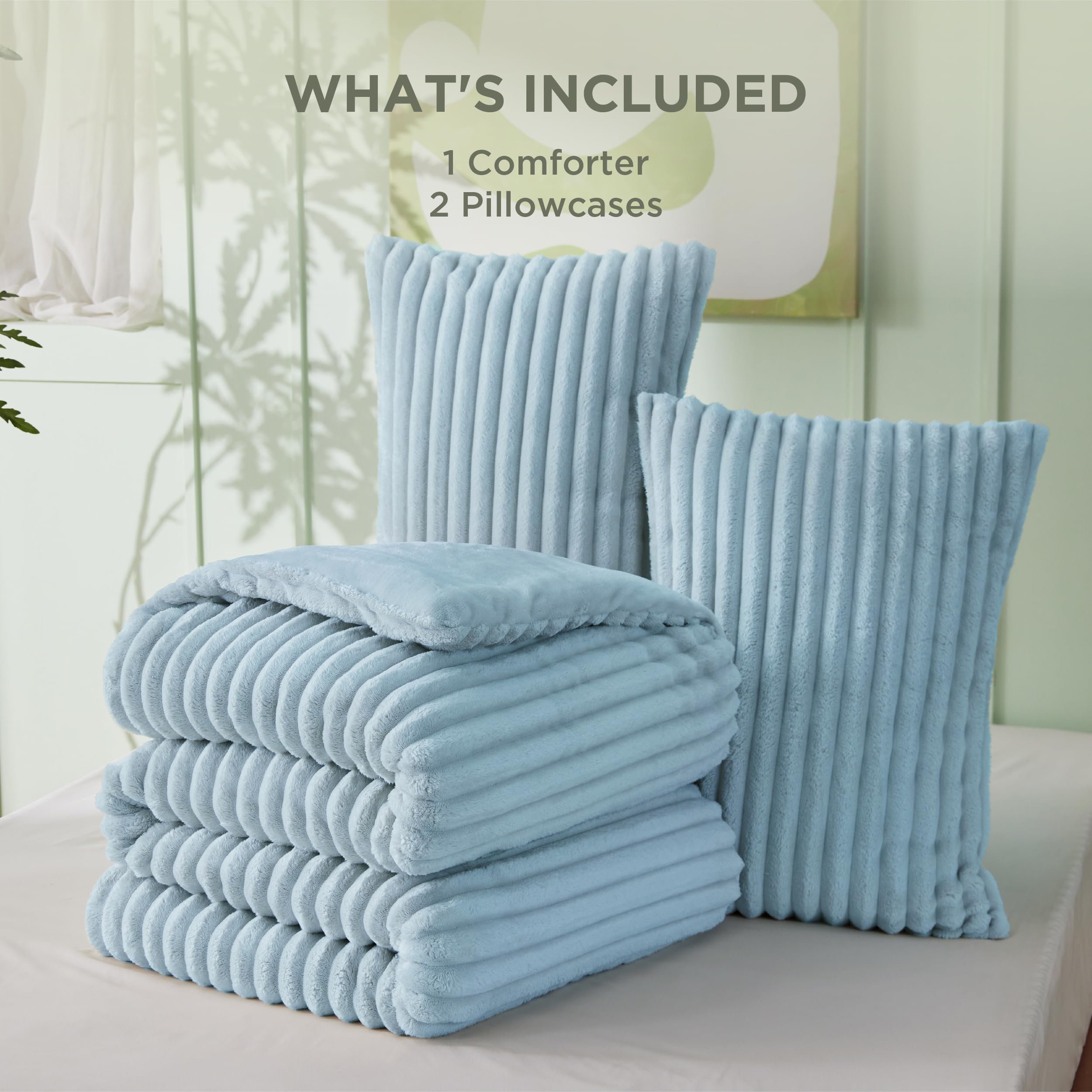 Bedsure comforter in washing machine setting showing easy-care maintenance and longevity