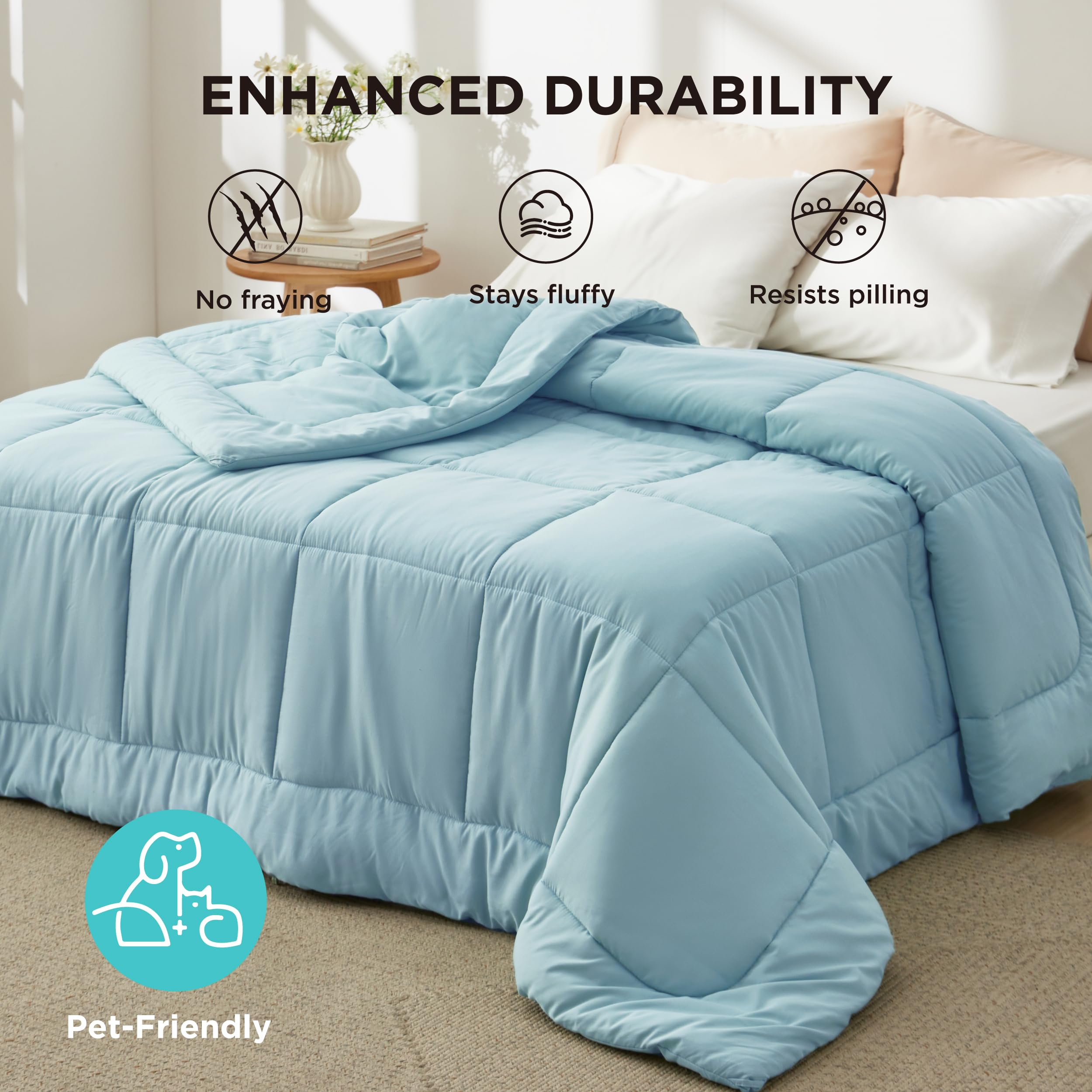 Bedsure in washing machine image representing easy-care, machine-washable bedding