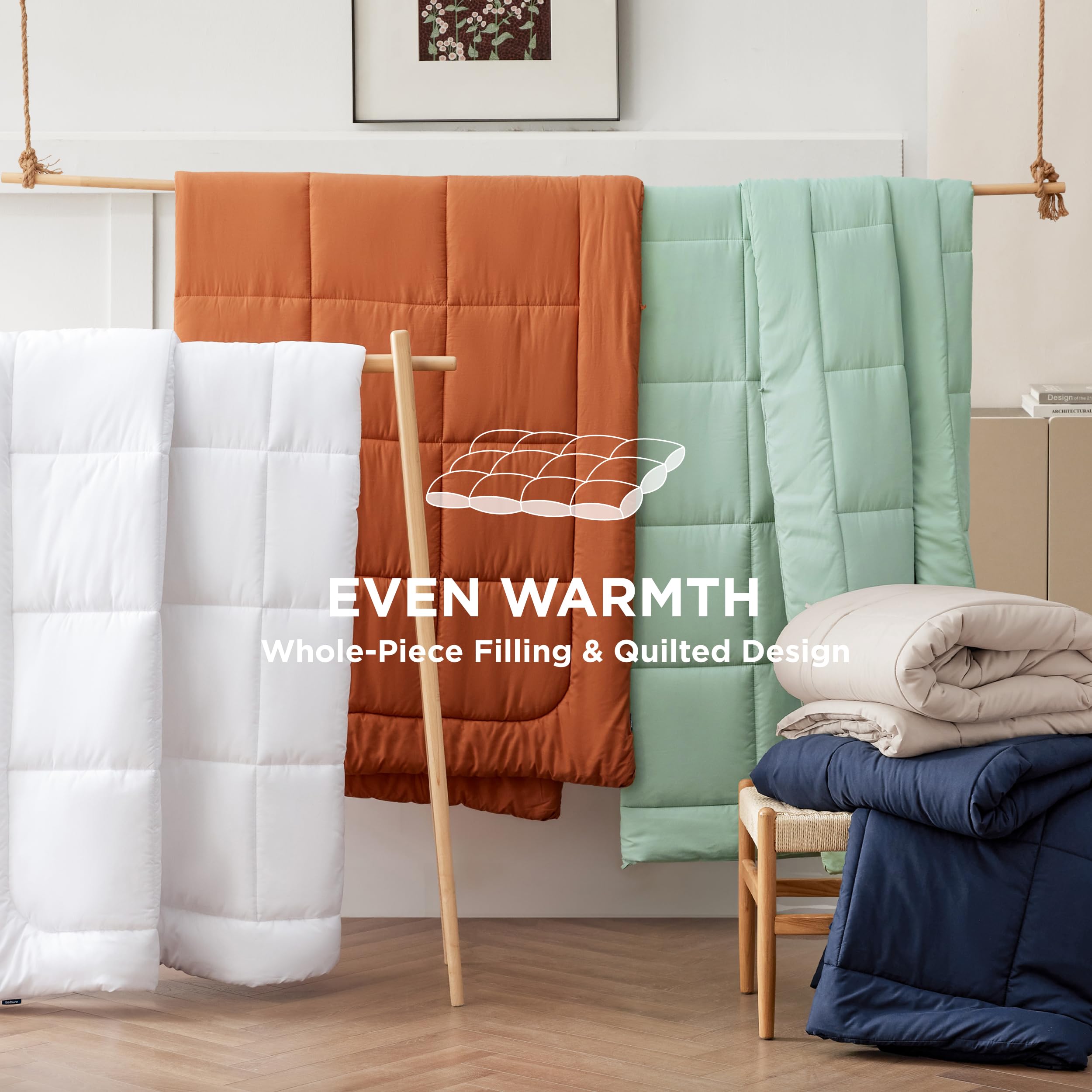 Bedsure comforter inside washing machine demonstrating easy care