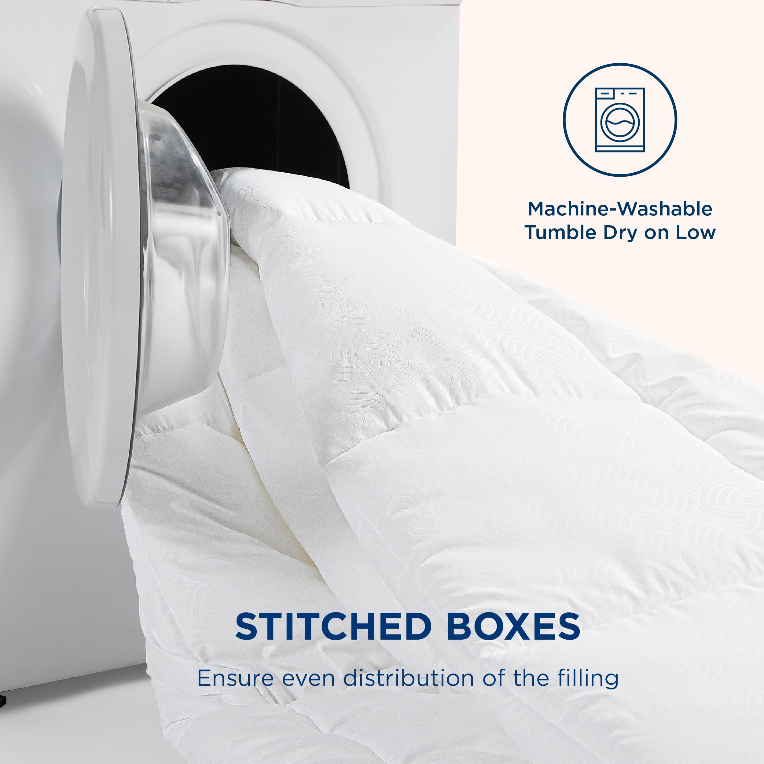 Bedsure comforter inside washing machine to show machine-washable convenience