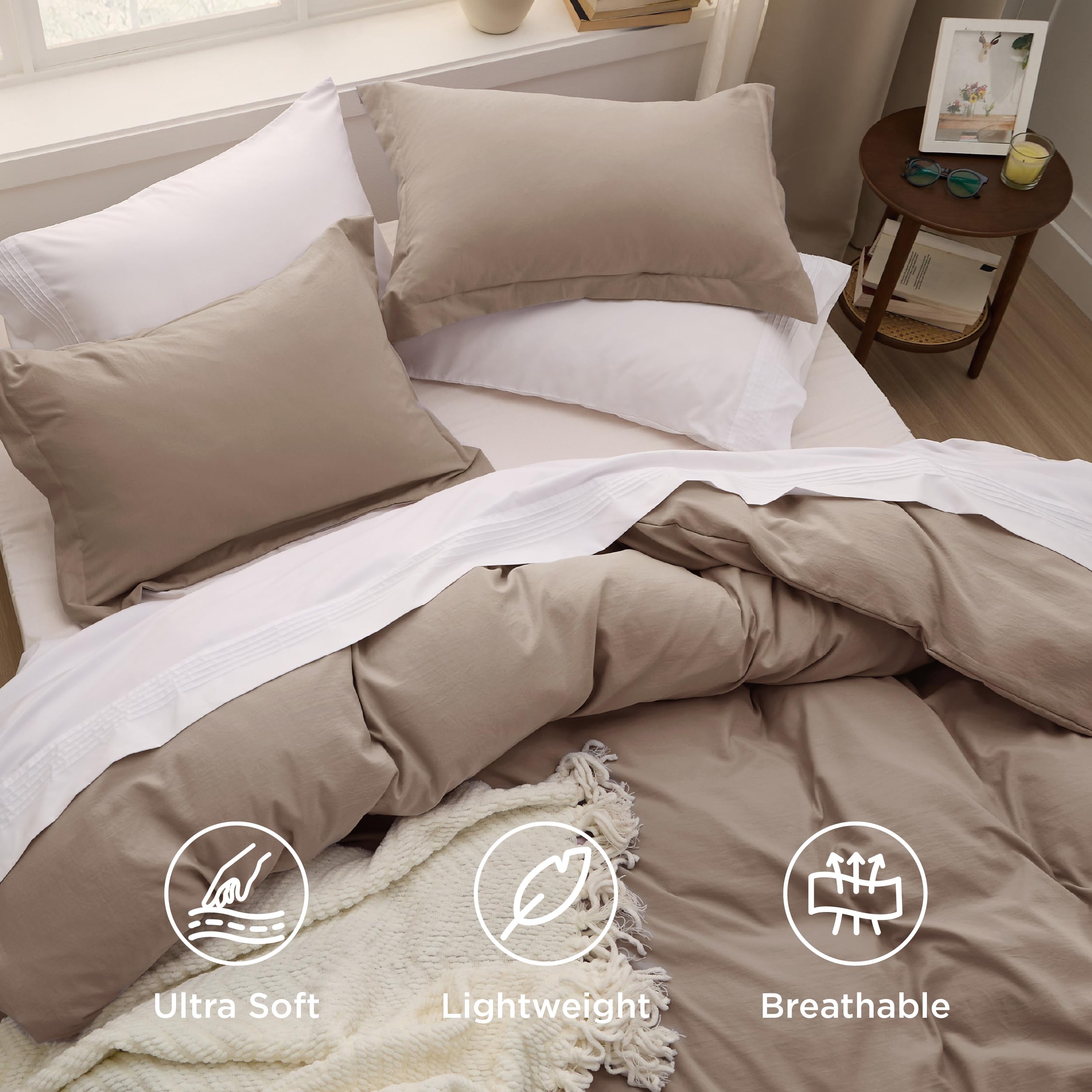 Bedsure zipper and interior corner tie detail for secure comforter placement