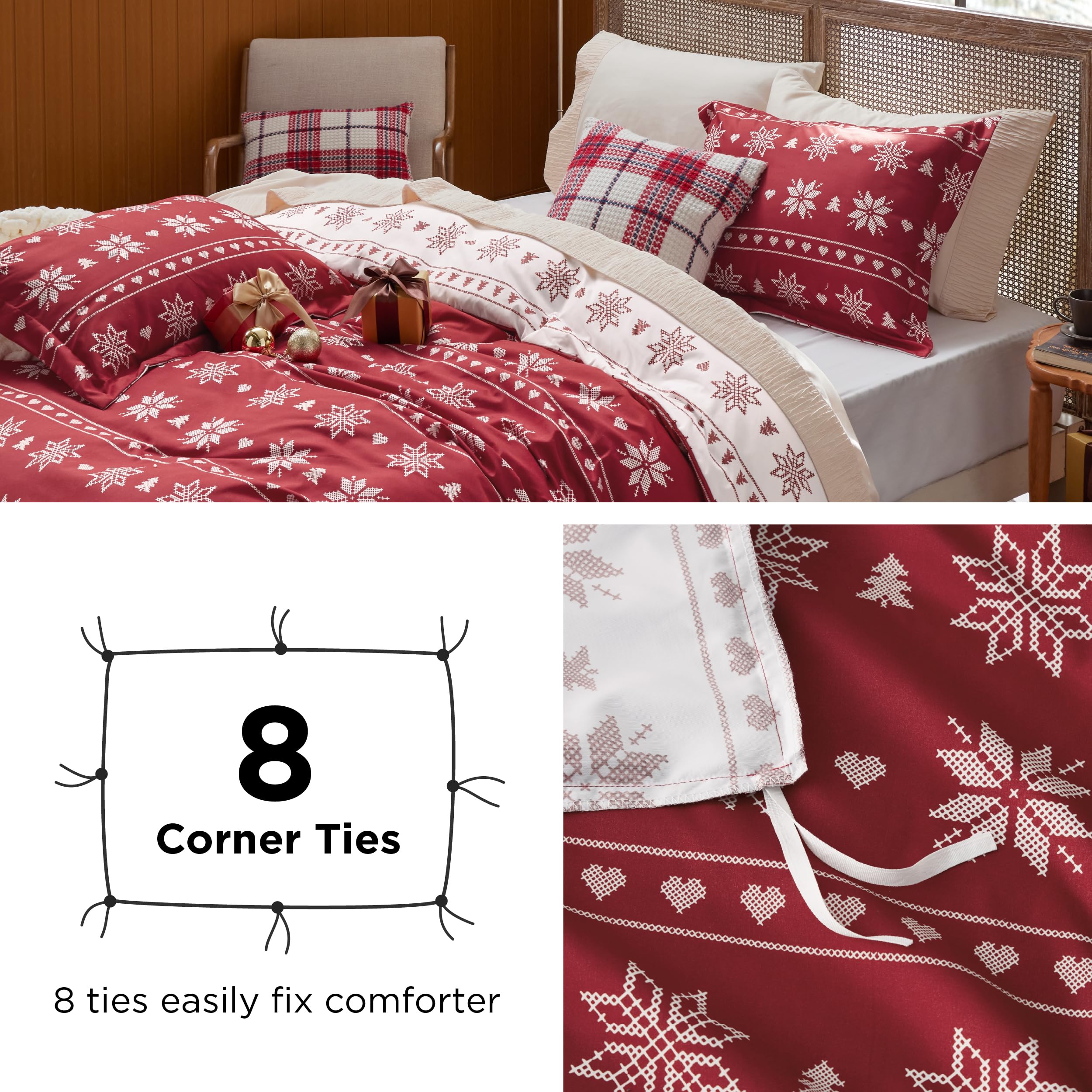 Bedsure zipper closure detail that secures duvet insert quickly and neatly
