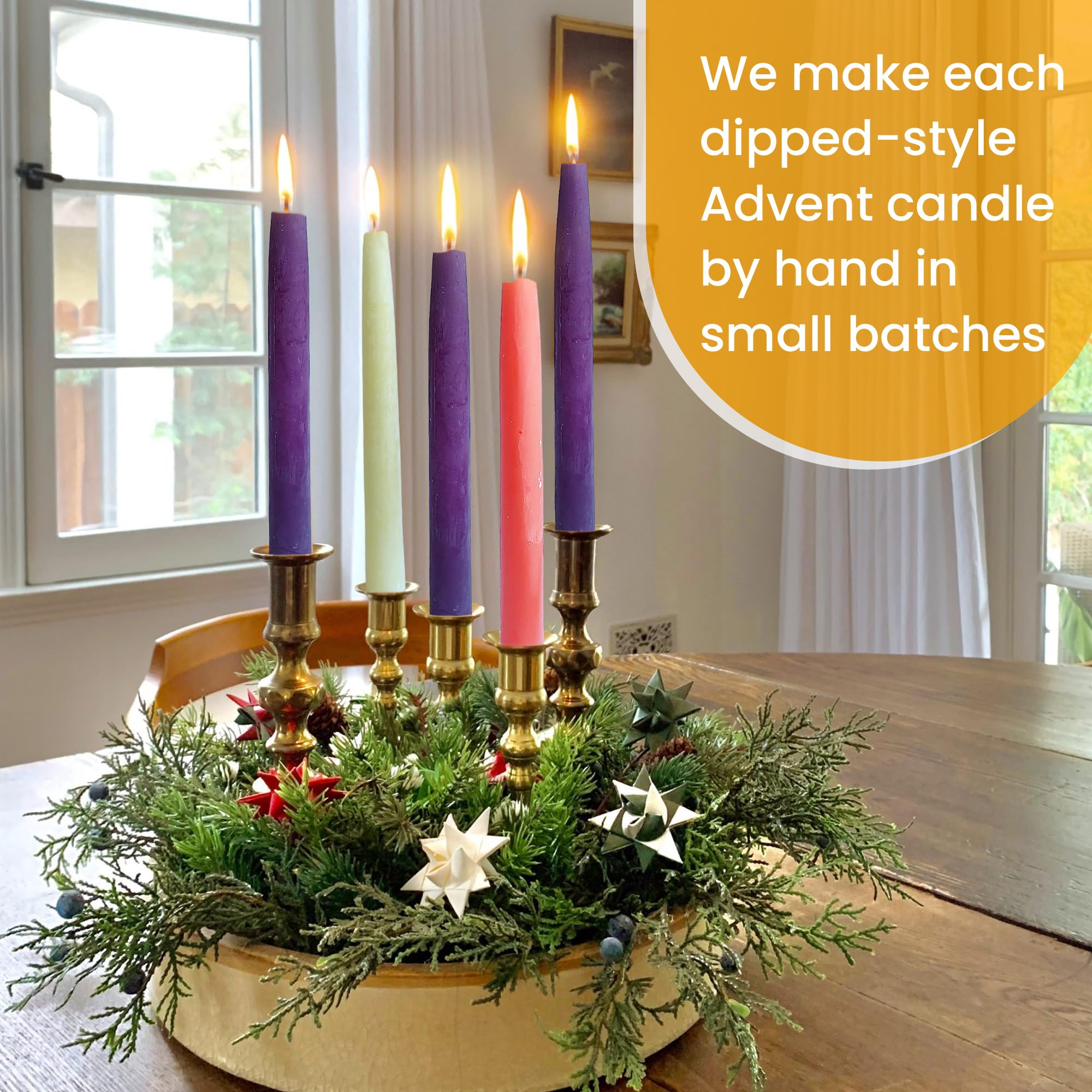 Bee The Light set in candlestick holder demonstrating fit and stable decorative use