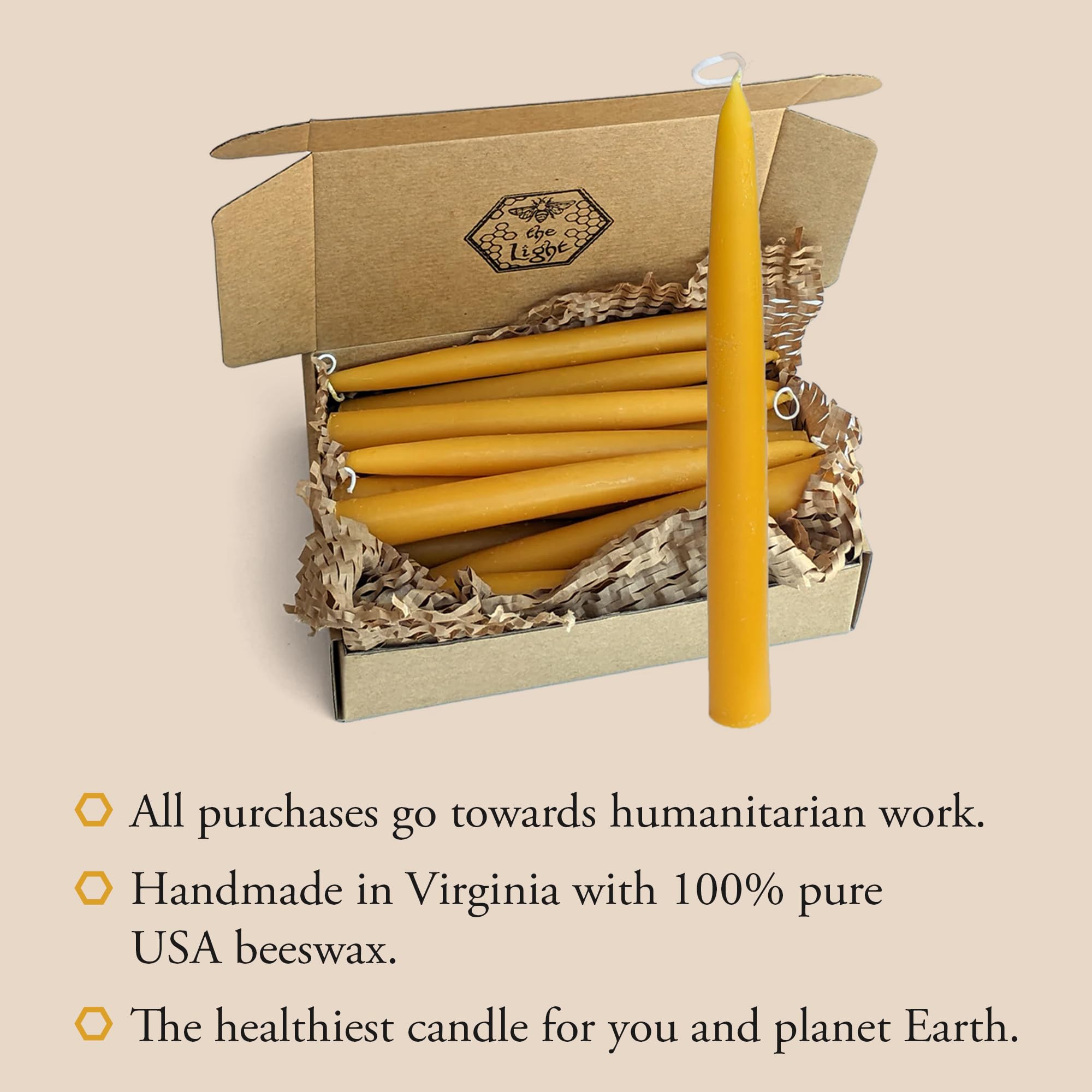 Bee The Light recyclable gift box open, emphasizing plastic-free packaging