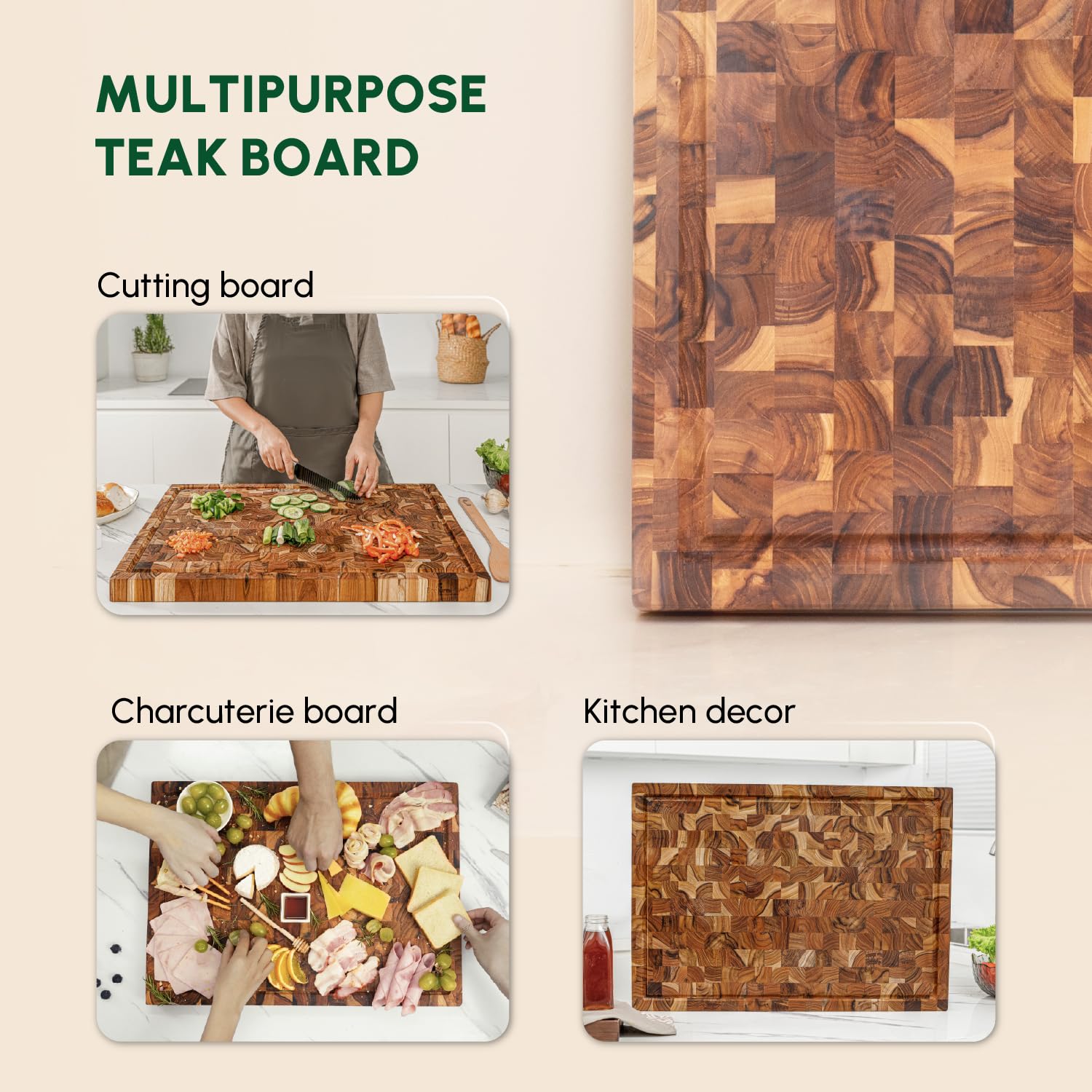 BEEFURNI board in use carving roast to demonstrate stability and capacity