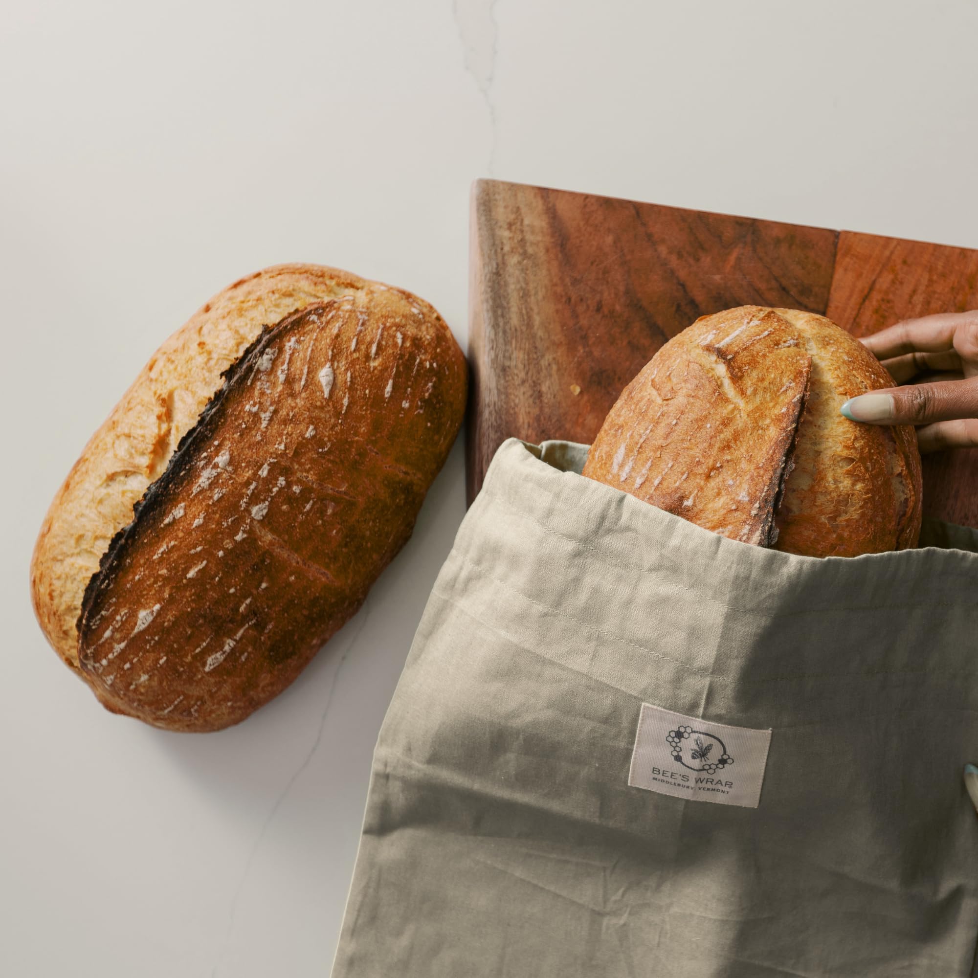 Bee's Wrap compostable material pieces illustrating end-of-life sustainability