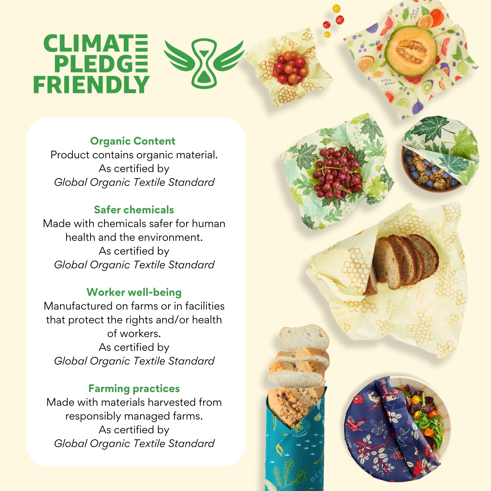 Bee's Wrap on kitchen counter with bread, highlighting eco-friendly lifestyle