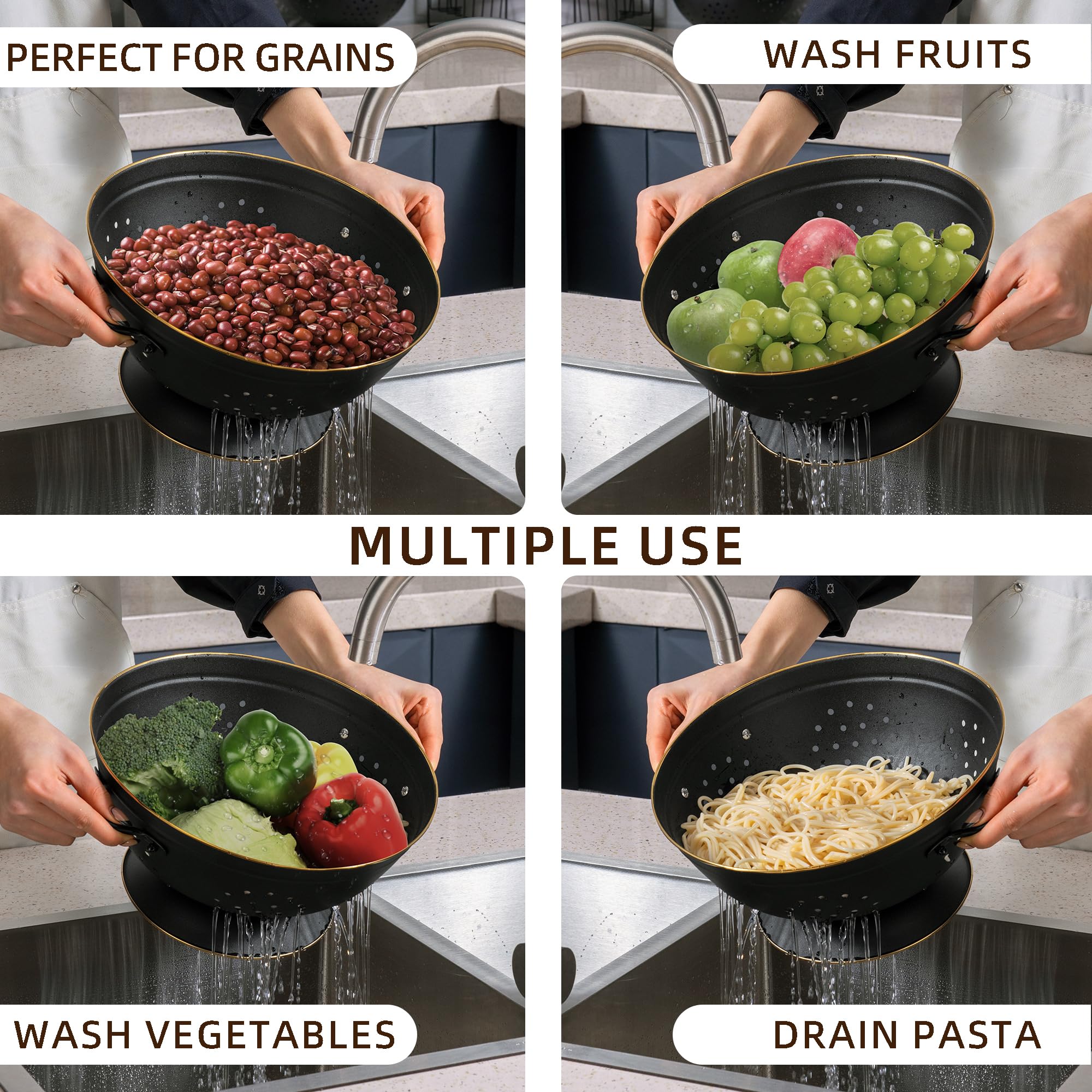 BeFare colander rinsing berries to preserve freshness and prevent bruising